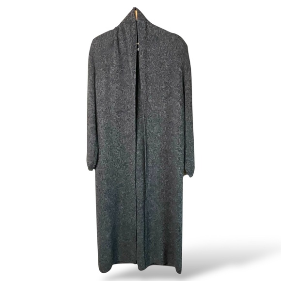 LA LLAMA ENT. Alpaca Acrylic Blend Grey Long Line Open Front Cardigan LARGE - Picture 3 of 8